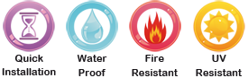 fire, water, uv resistant