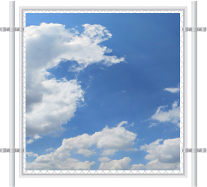 Blue Skies Printed Mesh Fence Screen 3072