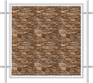 Stone Wall Printed Mesh Fence Screen-4032