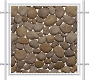 Stone Wall Printed Mesh Fence Screen-4034