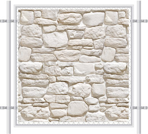 White Stone Fence Screen 4035