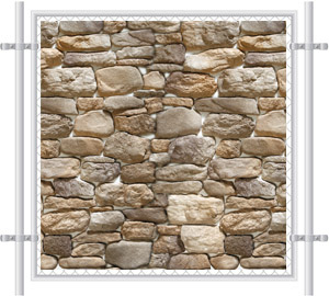 Stone Wall Printed Mesh Fence Screen-4037