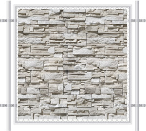 Stone Wall Printed Mesh Fence Screen-4041