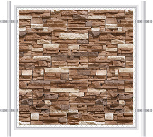 Stone Wall Printed Mesh Fence Screen-4042