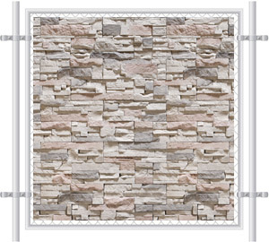 Stone Wall Printed Mesh Fence Screen-4043