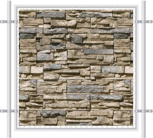 Stone Wall Printed Mesh Fence Screen-4044